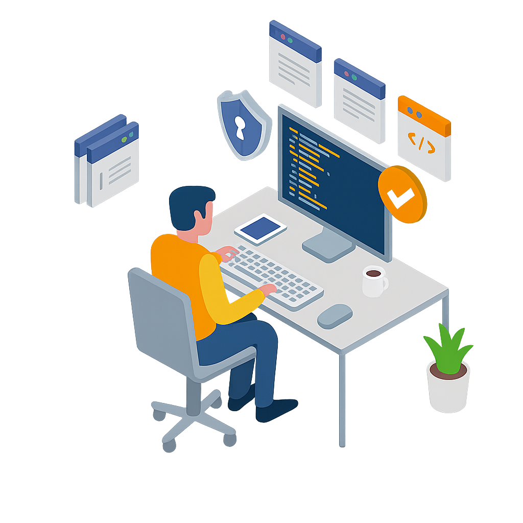 Developer working illustration